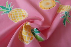 IT-DD207 Deadstock 100% Cotton Poplin Digital Pineapple Print - Pink