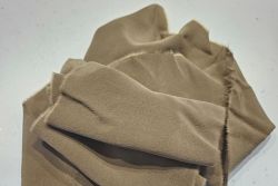 Ex Designer Deadstock 100% Silk Sandwashed Plain Heavy Crepe De Chine - Taupe