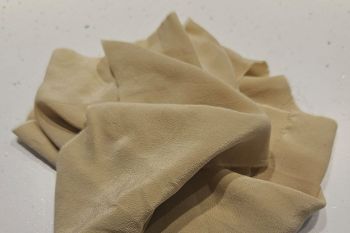 Ex Designer Deadstock 100% Silk Sandwashed Plain Heavy Crepe De Chine - Buttermilk