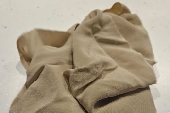 Ex Designer Deadstock 100% Silk Sandwashed Plain Heavy Crepe De Chine - Champagne