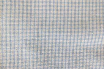 IT-DD084 Deadstock 100% Cotton Seersucker Gingham Check - Light Blue