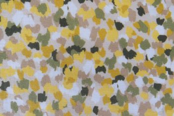 IT-DD096 Deadstock 100% Cotton Poplin Digital Abstract Print - Yellow/Olive