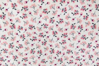 IT-DD115 Deadstock 100% Cotton Poplin Digital Ditsy Floral Print - Powder Pink