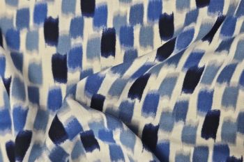 IT-DD051 Deadstock 100% Viscose Challis Digital Print - Blue