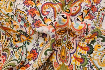 Ex Paul Smith 100% Rayon Challis Digital Multicoloured Paisley Print 