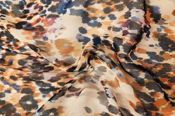 Ex Issey Miyake Floaty Sheer Digital Abstract Print Chiffon