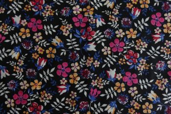 Deadstock 100% Cotton Poplin Digital Floral Print - Magenta