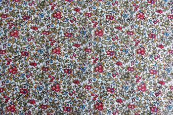 Deadstock 100% Cotton Poplin Digital Floral Print - Moss 