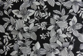 Deadstock 100% Cotton Poplin Digital Lily Print - Black