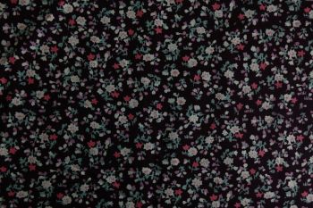 Deadstock 100% Cotton Poplin Digital Ditsy Floral Print - Cassis