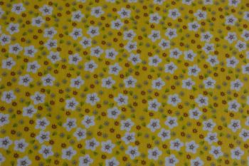 Deadstock 100% Cotton Poplin Digital Floral Print - Sunshine Yellow