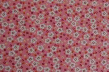 Deadstock 100% Cotton Poplin Digital Floral Print - Candy Pink