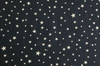 Deadstock 100% Cotton Poplin Digital Star Print - Navy