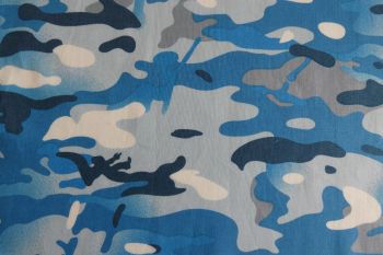 Deadstock 100% Cotton Poplin Digital Camouflage Print - Blue