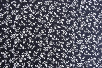 Deadstock 100% Viscose Digital Ditsy Floral Print - Navy