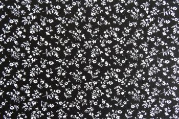 Deadstock 100% Viscose Digital Ditsy Floral Print - Black