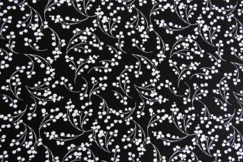 Deadstock 100% Viscose Digital Berry Print - Black