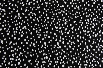 Deadstock 100% Viscose Digital Spot Print - Black