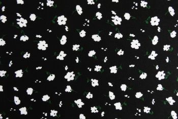 Deadstock 100% Viscose Digital Floral Print - Noir