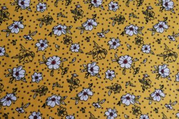 Deadstock 100% Viscose Digital Floral Print - Ochre