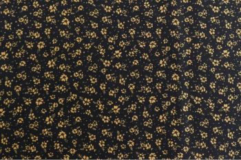 Deadstock 100% Cotton Poplin Digital Disty Floral Print - Black/Ochre